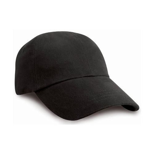 Result Headwear Junior Low-Profile Heavy Brushed Cotton Cap Black